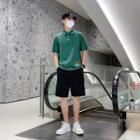 Elbow-sleeve Polo Shirt / Wide Leg Shorts / Sneakers / Set