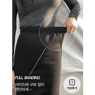 Fleece-lined H-line Midi Skirt