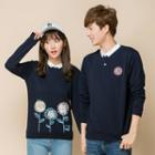 Couple Matching Mock Two Piece Collared Pullover