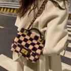 Checkerboard Fluffy Crossbody Bag