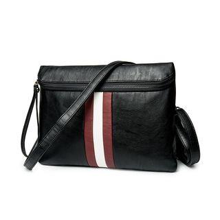 Striped Trim Clutch Bag