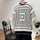 Geometric Jacquard Oversized Sweater