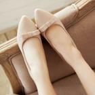 Bow Low Block Heels