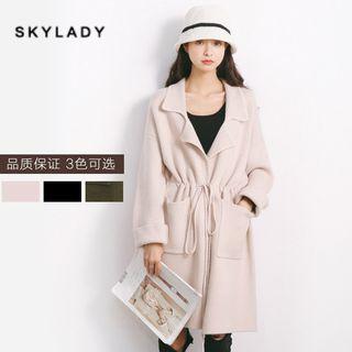 Pocketed Tie Waist Knit Jacket