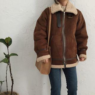 Belt-detail Zip Coat