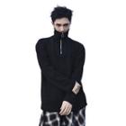 Long-sleeve Half-zip Turtleneck T-shirt