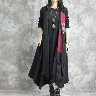 Embroidered Long Coat Black - One Size