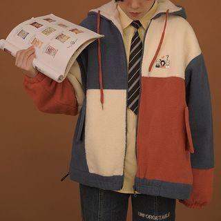 Color Block Fleece Zip Hoodie