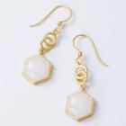 925 Sterling Silver Hexagon Drop Earring 1 Pair - S925 Silver - One Size