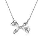 Bow Pendant Alloy Necklace Silver - One Size