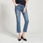 Cropped Washed Semi Boot-cut Jeans