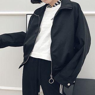 Lace Up Back Zip Jacket
