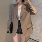 Oversize Long-sleeve Plain Blazer