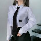 Set: Crop Shirt + Tie