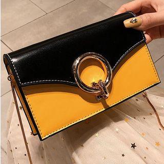 Hoop Detail Color Block Clutch
