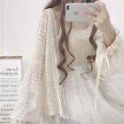 Lantern-sleeve Lace Jacket Almond - One Size