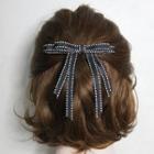 Fabric Bow-accent Hair Tie Black - One Size