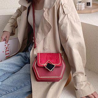 Color Panel Hexagon Crossbody Bag