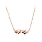 Fashion Simple Plated Rose Gold Heart Wing 316l Stainless Steel Necklace Rose Gold - One Size