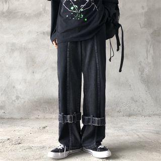 Buckled Wide Leg Jeans