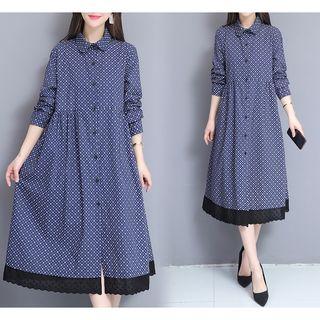Lace Pattern Shirtdress