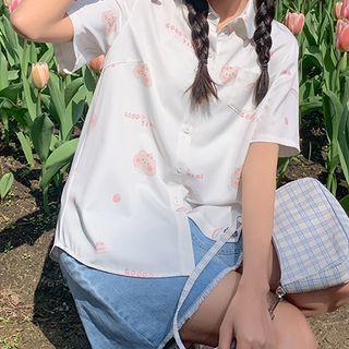 Bear Print Short Sleeve Shirt