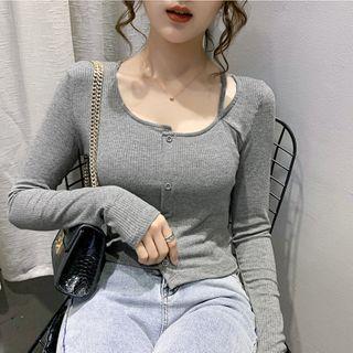 Asymmetric Cutout Cropped Cardigan