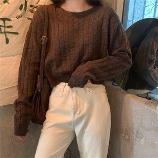 Ribbed Knit Cropped Sweater