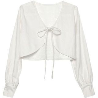 Cropped Tie-front Jacket
