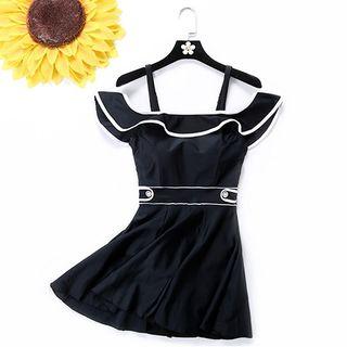 Contrast-trim Swim Dress