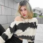 Tie-dyed Loose-fit Cropped Sweatshirt