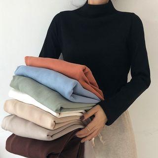 Mock Neck Fleece-lining Top