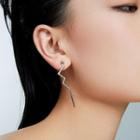 Zigzag Alloy Earring 1 Pair - Silver - One Size