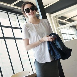 Round-hem Cotton T-shirt