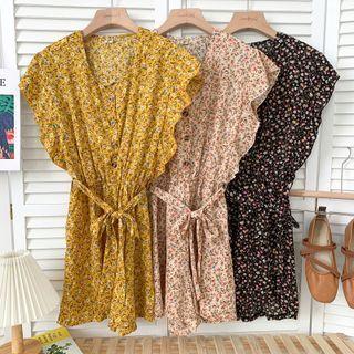 Floral Button-up Wide-leg Playsuit In 8 Colors