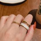 Set Of 3: Alloy Open Ring Gold - One Size