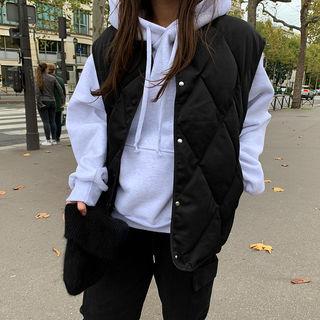 Snap-button Quilting Vest