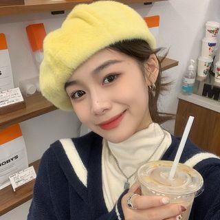 Faux Mink Wool Beret