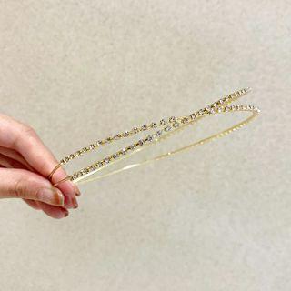 Rhinestone Headband Gold - One Size