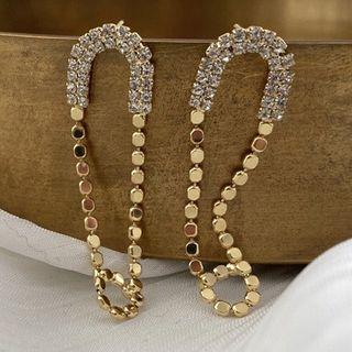 Rhinestone Pin Ear Stud / Clip-on Earring
