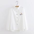 Plain Embroidered Color Buttons Shirt