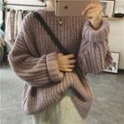 Plain Loose-fit Sweater - 3 Colors