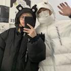 Couple Matching Zip Frog Hooded Parka