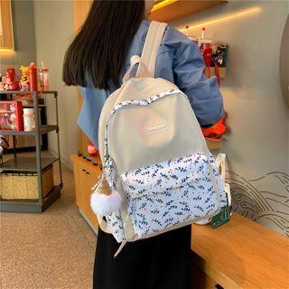 Floral Panel Zip Backpack