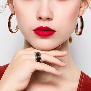 Alloy Square Panel Hoop Earring 1 Pair - Gold - One Size
