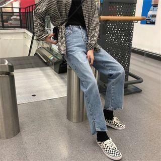 Cropped Irregular Straight-fit Jeans