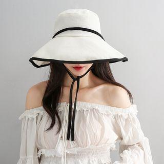 Piped Wide Brim Bucket Hat