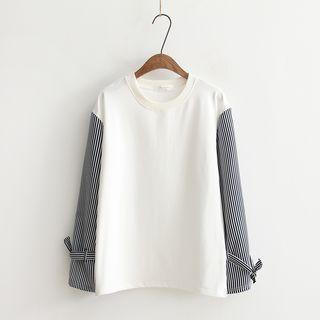 Striped Long-sleeve Panel T-shirt