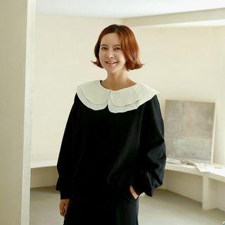 Layered-capelet Oversize Sweatshirt