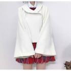 Bow-neck Long Sleeve Shirt / Plaid A-line Skirt / Cropped Bell Sleeve Jacket